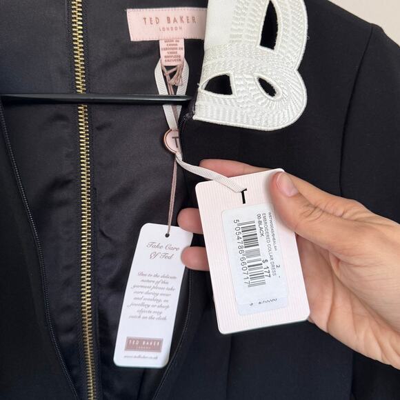 NWT Ted Baker Shealah Embroidered Collar Fit & Flare Dress Size 2 (4/6 US) - Picture 5 of 6